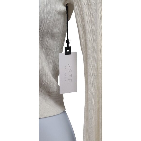 ASTR The Label Womens Small Ivory Bell Sleeve Highland Park Sweater - Picture 3 of 6